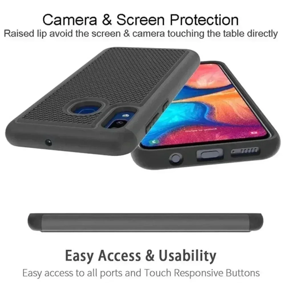 Dahkoiz Hybrid Case‎ For Galaxy A20 A30 Mint Green Gray 2 Screen Protectors